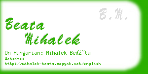 beata mihalek business card